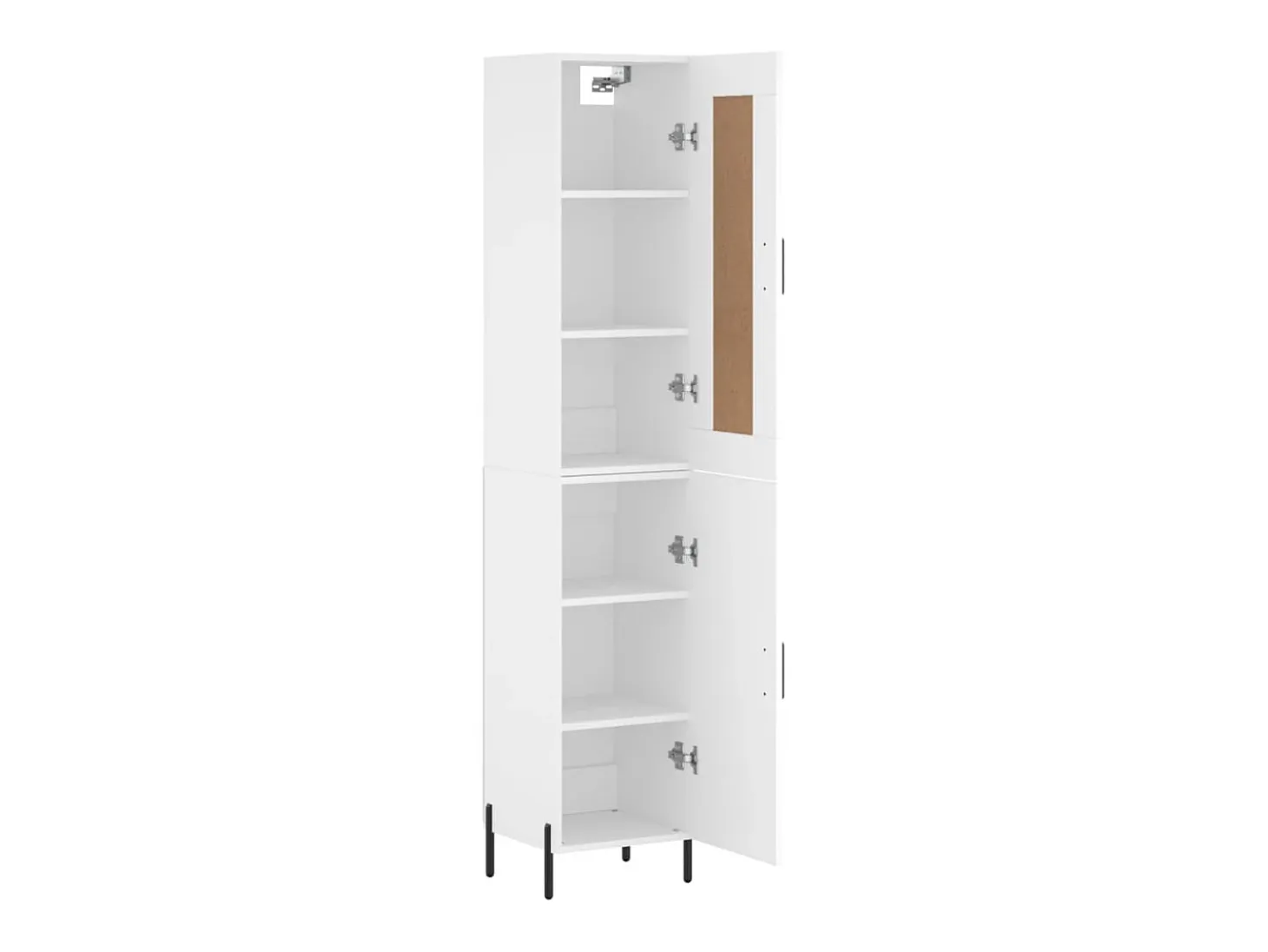 Aparador cómoda cómoda armario mueble organizador cocina salón salón alto 34,5 x 34 x 180 cm madera contrachapada blanco 02_0032349