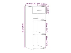 Aparador cómoda cómoda armario mueble organizador cocina salón salón Sonoma 30 x 42,5 x 93 cm madera contrachapada marrón 02_0031505