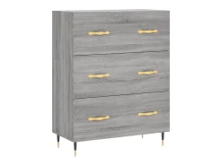 Aparador cómoda cómoda armario mueble organizador cocina salón salón alto Sonoma 69,5 x 34 x 180 cm madera contrachapada gris 02_0035451