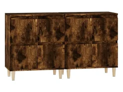 Aparador cómoda cómoda armario mueble organizador cocina salón salón juego de 2 60 x 35 x 70 cm madera contrachapada marrón 02_0036744