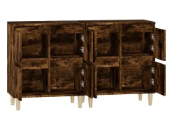 Aparador cómoda cómoda armario mueble organizador cocina salón salón juego de 2 60 x 35 x 70 cm madera contrachapada marrón 02_0036744
