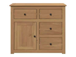 Aparador cómoda cómoda armario mueble organizador cocina salón salón con cajones 93 x 40 x 80 cm madera maciza de pino marrón 02_0030130