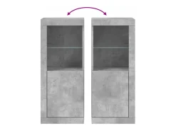 Aparador cómoda cómoda armario mueble organizador cocina salón salón con luces LED 41 x 37 x 100 cm gris 02_0029998