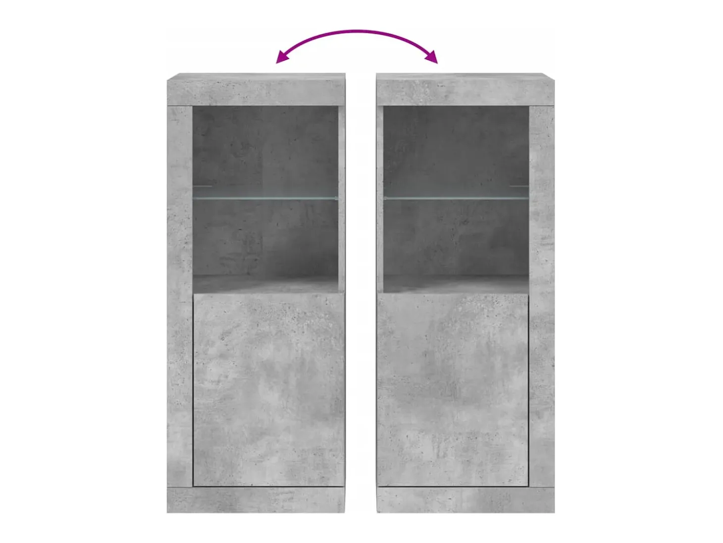 Aparador cómoda cómoda armario mueble organizador cocina salón salón con luces LED 41 x 37 x 100 cm gris 02_0029998