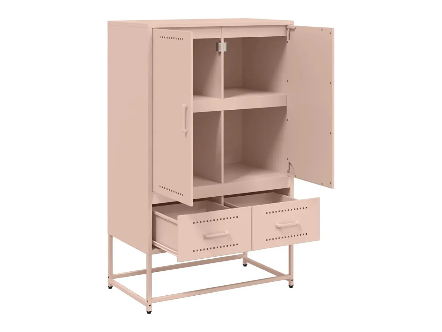 Aparador cómoda cómoda armario mueble organizador cocina salón salón alto 68 x 39 x 111,5 cm acero rosa 02_0035164