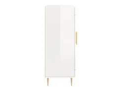 Aparador cómoda cómoda armario mueble organizador cocina salón brillante 69,5 x 34 x 90 cm madera contrachapada blanco 02_0030686