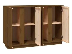 Aparador cómoda cómoda armario mueble organizador cocina salón salón 120 x 35 x 80 cm madera maciza de pino marrón 02_0035738