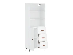 Aparador cómoda cómoda armario mueble organizador cocina salón salón alto 69,5 x 34 x 180 cm madera contrachapada blanco 02_0032540