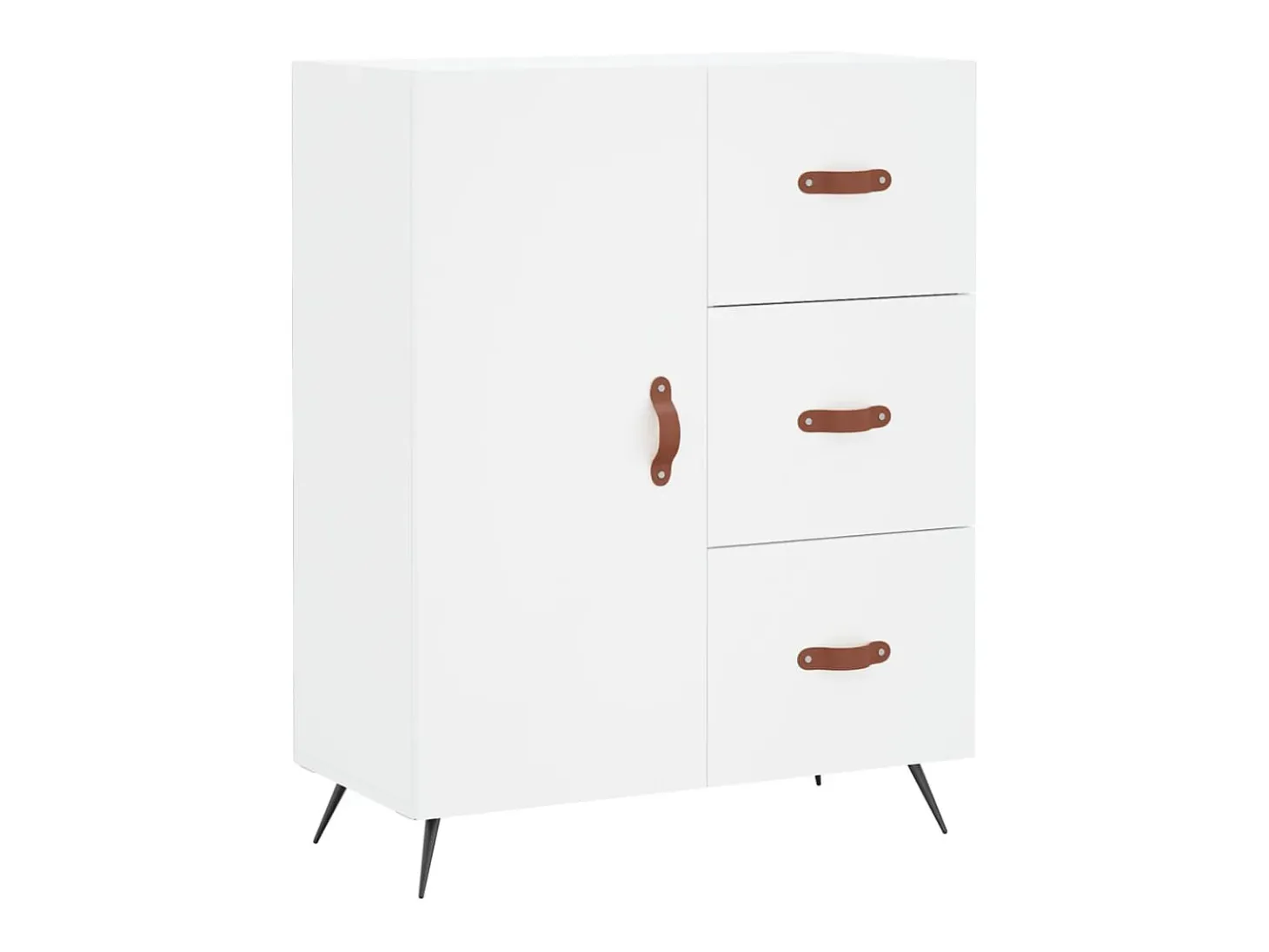 Aparador cómoda cómoda armario mueble organizador cocina salón salón alto 69,5 x 34 x 180 cm madera contrachapada blanco 02_0032540