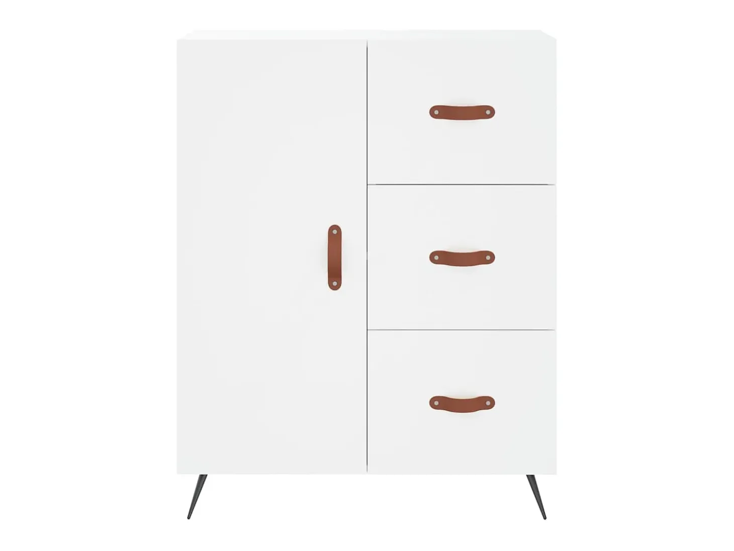 Aparador cómoda cómoda armario mueble organizador cocina salón salón alto 69,5 x 34 x 180 cm madera contrachapada blanco 02_0032540