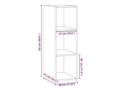 Aparador cómoda cómoda armario unidad de almacenamiento organizador cocina salón salón Sonoma 30 x 41 x 93 cm madera contrachapada gris 02_0036291