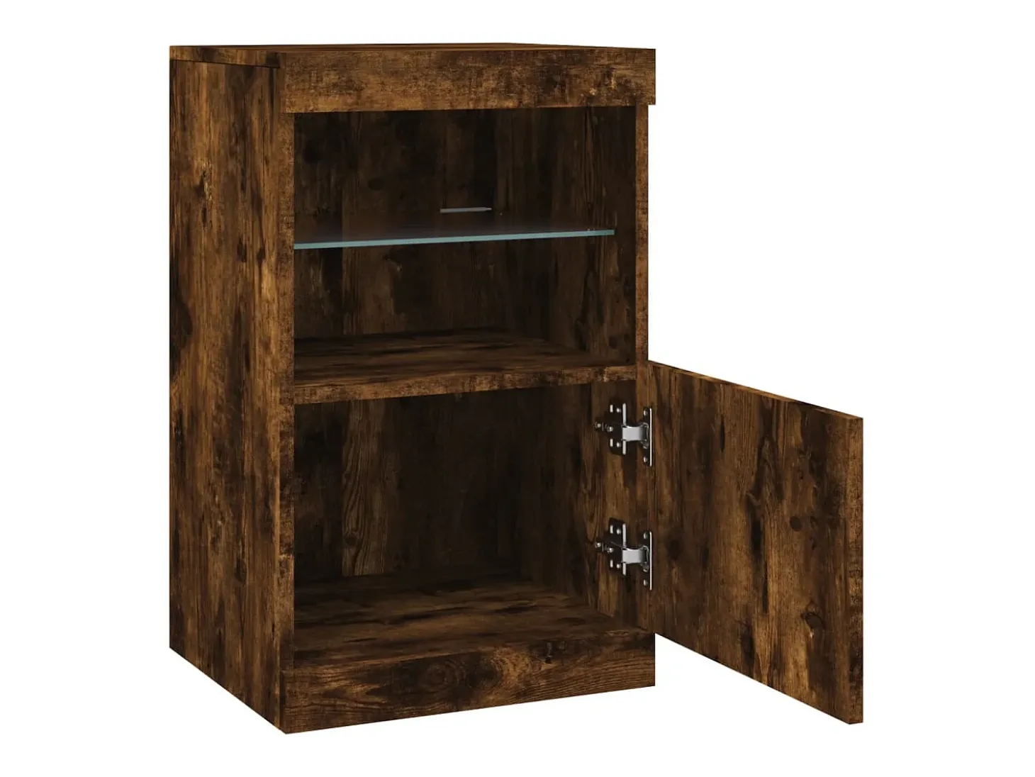 Aparador cómoda cómoda armario mueble organizador cocina salón salón con luces LED 41 x 37 x 67 cm marrón 02_0029885