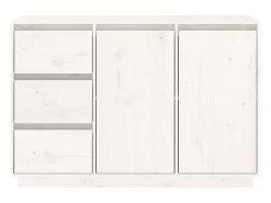 Aparador cómoda cómoda armario mueble organizador cocina salón salón 111 x 34 x 75 cm madera maciza de pino blanco 02_0030203