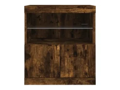 Aparador cómoda cómoda armario mueble organizador cocina salón salón con luces LED 60 x 37 x 67 cm marrón 02_0029891