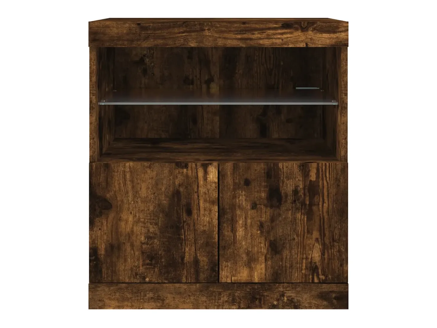 Aparador cómoda cómoda armario mueble organizador cocina salón salón con luces LED 60 x 37 x 67 cm marrón 02_0029891