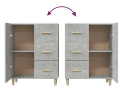 Aparador cómoda cómoda armario mueble organizador cocina salón salón 69,5 x 34 x 90 cm madera contrachapada gris 02_0032041