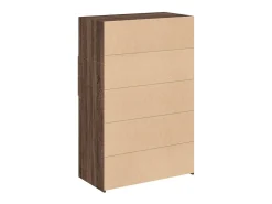 Aparador cómoda cómoda armario mueble organizador cocina salón salón alto 80 x 42,5 x 124 cm madera contrachapada marrón 02_0033929