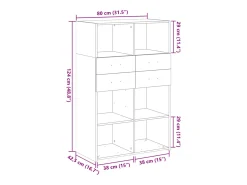Aparador cómoda cómoda armario mueble organizador cocina salón salón alto 80 x 42,5 x 124 cm madera contrachapada marrón 02_0033929