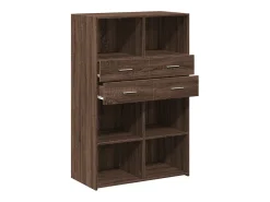 Aparador cómoda cómoda armario mueble organizador cocina salón salón alto 80 x 42,5 x 124 cm madera contrachapada marrón 02_0033929