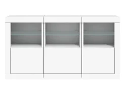 Aparador cómoda cómoda armario mueble organizador cocina salón salón con luces LED 123 x 37 x 67 cm blanco 02_0029826