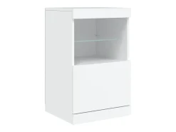 Aparador cómoda cómoda armario mueble organizador cocina salón salón con luces LED 123 x 37 x 67 cm blanco 02_0029826