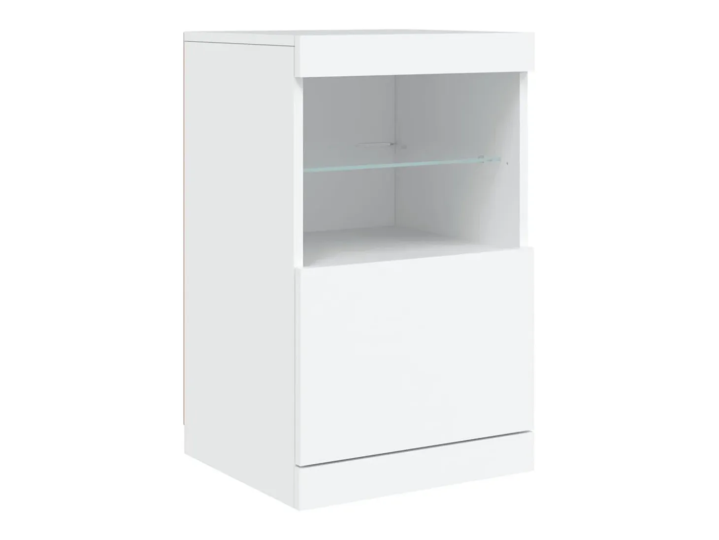 Aparador cómoda cómoda armario mueble organizador cocina salón salón con luces LED 123 x 37 x 67 cm blanco 02_0029826