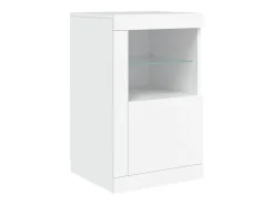 Aparador cómoda cómoda armario mueble organizador cocina salón salón con luces LED 123 x 37 x 67 cm blanco 02_0029826