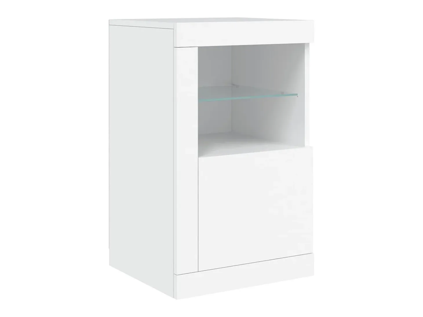 Aparador cómoda cómoda armario mueble organizador cocina salón salón con luces LED 123 x 37 x 67 cm blanco 02_0029826