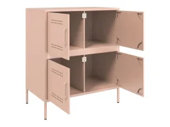 Aparador Cómoda Cómoda Armario Unidad de Almacenamiento Organizador Cocina Salón Salón 68 x 39 x 79 cm Acero Rosa 02_0036215