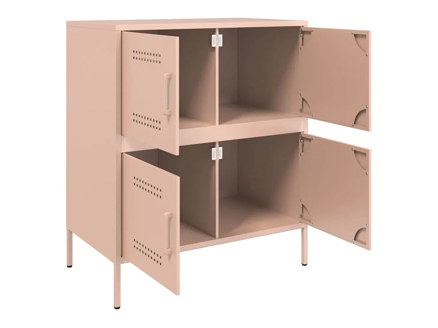 Aparador Cómoda Cómoda Armario Unidad de Almacenamiento Organizador Cocina Salón Salón 68 x 39 x 79 cm Acero Rosa 02_0036215