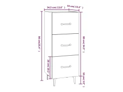 Aparador cómoda cómoda armario unidad de almacenamiento organizador cocina salón salón Sonoma 34,5 x 34 x 90 cm madera contrachapada marrón 02_0031544