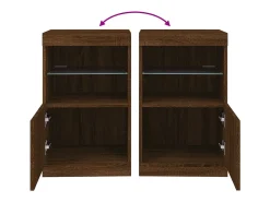 Aparador cómoda cómoda armario mueble organizador cocina salón salón con luces LED 41 x 37 x 67 cm marrón 02_0029924