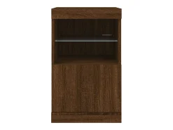 Aparador cómoda cómoda armario mueble organizador cocina salón salón con luces LED 41 x 37 x 67 cm marrón 02_0029924