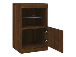 Aparador cómoda cómoda armario mueble organizador cocina salón salón con luces LED 41 x 37 x 67 cm marrón 02_0029924