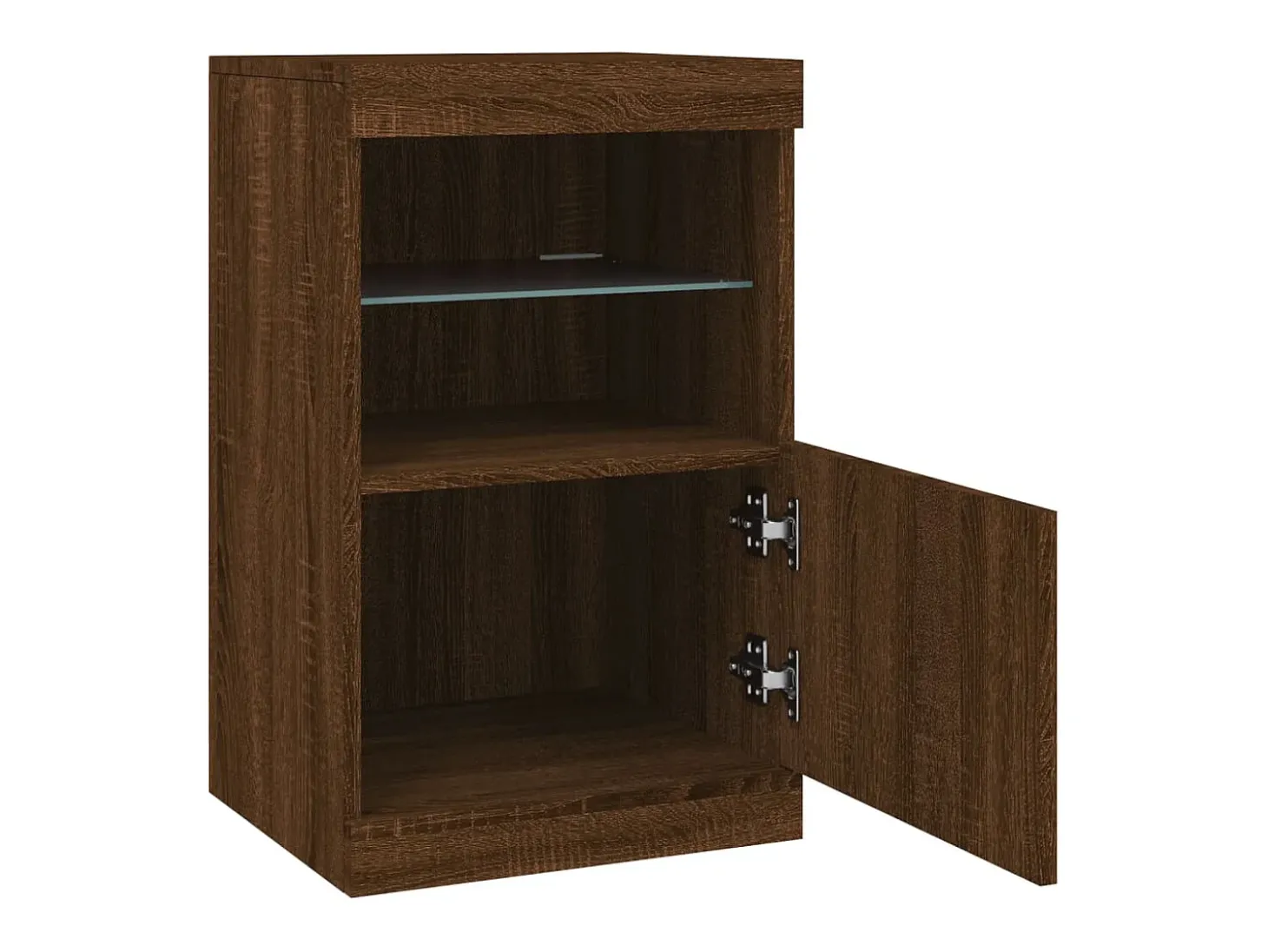 Aparador cómoda cómoda armario mueble organizador cocina salón salón con luces LED 41 x 37 x 67 cm marrón 02_0029924