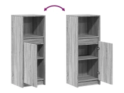 Aparador cómoda cómoda armario mueble organizador cocina salón salón con LED Sonoma 38 x 34 x 100 cm madera contrachapada gris 02_0029818