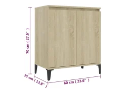 Aparador cómoda cómoda armario mueble organizador cocina salón salón Sonoma 60 x 35 x 70 cm madera contrachapada marrón 02_0031607