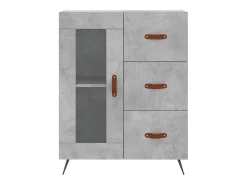 Aparador cómoda cómoda armario mueble organizador cocina salón salón alto 69,5 x 34 x 180 cm madera contrachapada gris 02_0034615