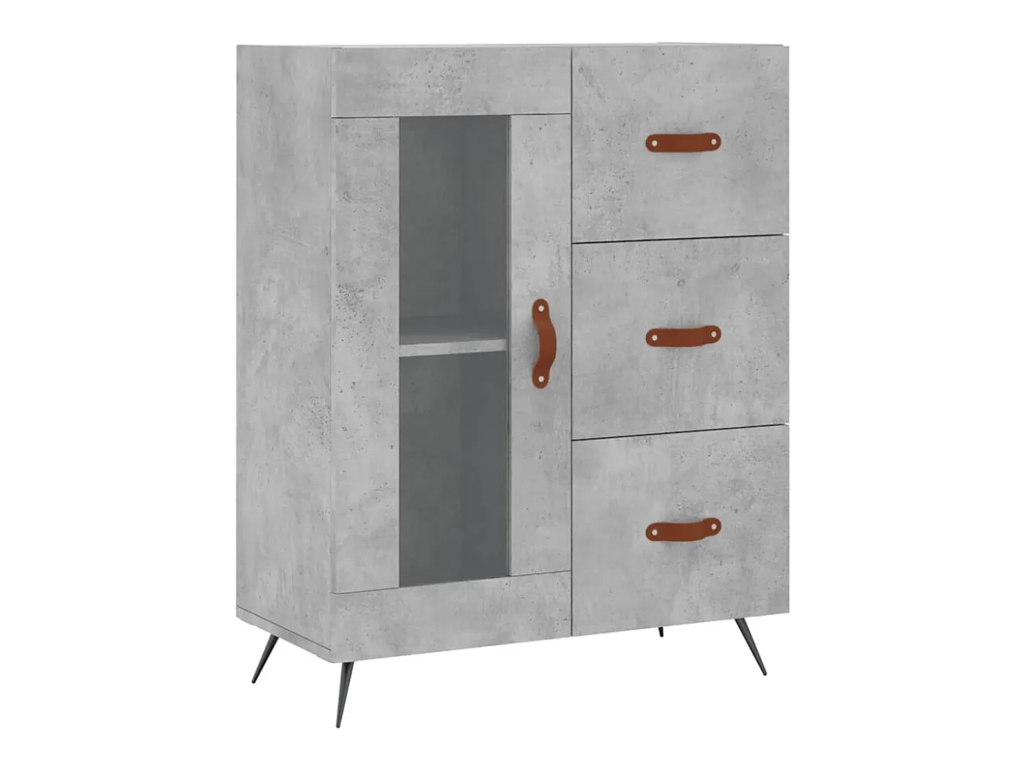 Aparador cómoda cómoda armario mueble organizador cocina salón salón alto 69,5 x 34 x 180 cm madera contrachapada gris 02_0034615
