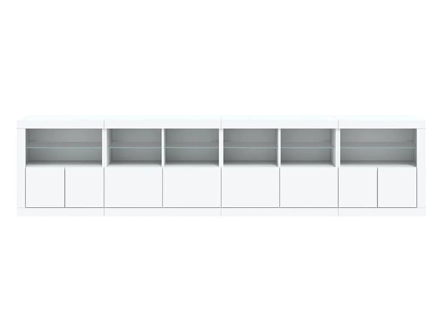 Aparador cómoda cómoda armario mueble organizador cocina salón salón con luces LED 283 x 37 x 67 cm blanco 02_0029846