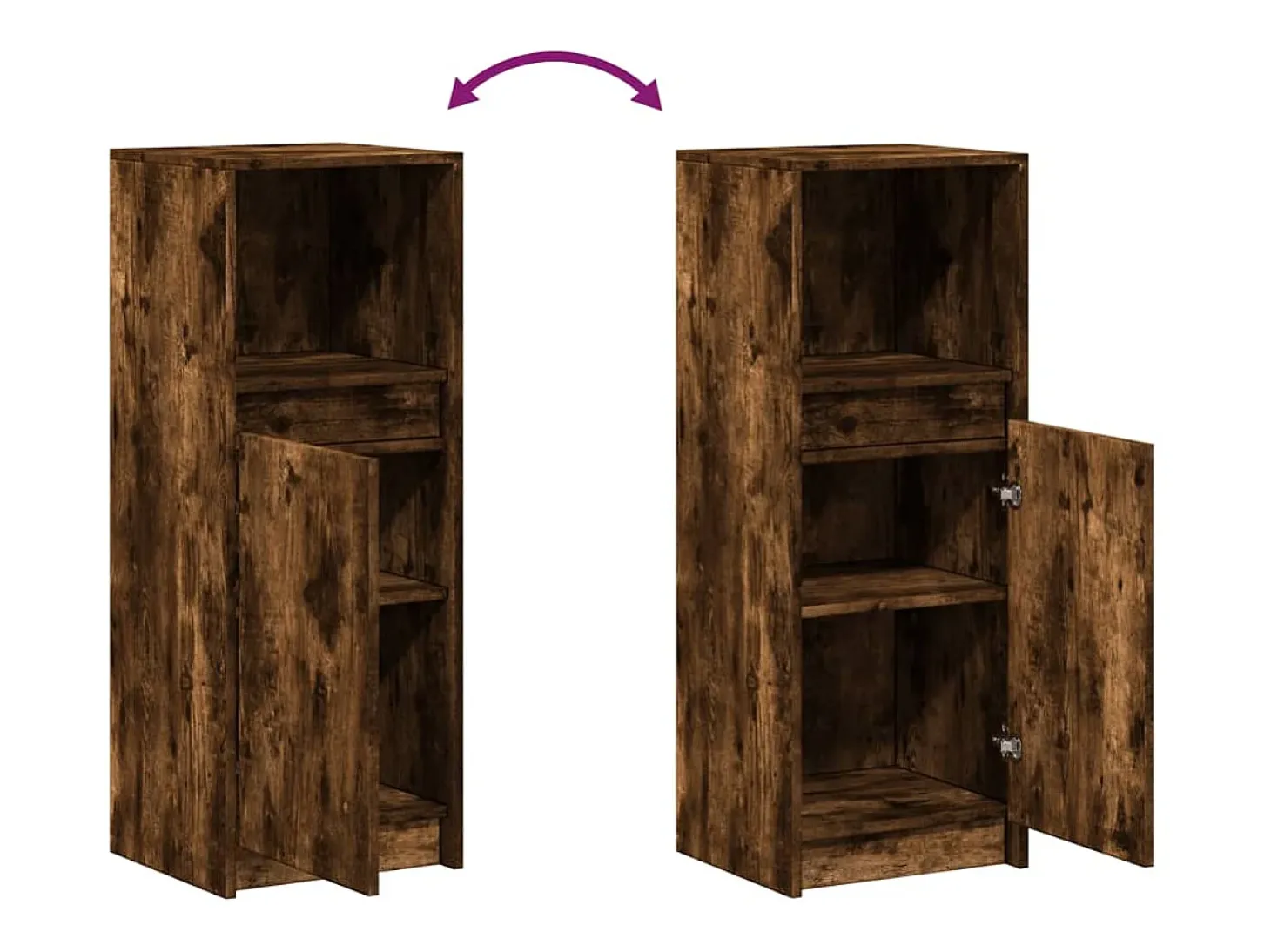 Aparador cómoda cómoda armario mueble organizador cocina salón salón con LED 38 x 34 x 100 cm madera contrachapada marrón 02_0029778