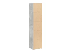 Aparador cómoda cómoda armario mueble organizador cocina salón salón alto 40 x 41 x 185 cm madera contrachapada gris 02_0034437