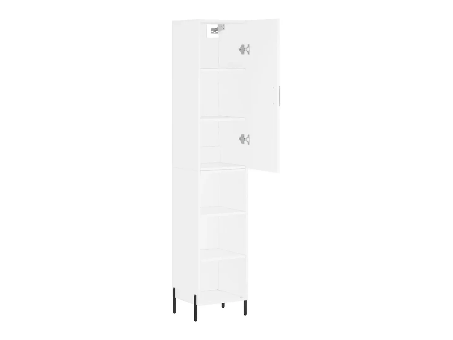 Aparador cómoda cómoda armario mueble organizador cocina salón salón alto 34,5 x 34 x 180 cm madera contrachapada blanco 02_0032332