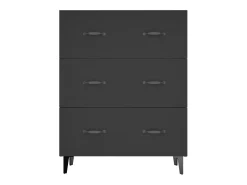 Aparador cómoda cómoda armario mueble organizador cocina salón salón 69,5 x 34 x 90 cm madera contrachapada negra 02_0036052
