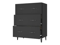 Aparador cómoda cómoda armario mueble organizador cocina salón salón 69,5 x 34 x 90 cm madera contrachapada negra 02_0036052