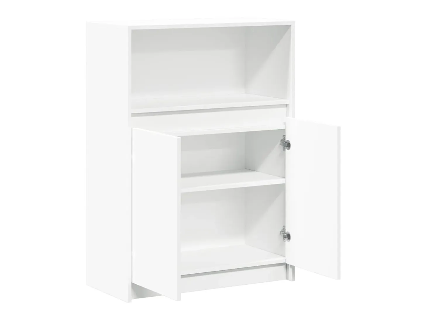 Aparador Cómoda Cómoda Armario Organizador Cocina Salón Salón con LED 72 x 34 x 100 cm Madera contrachapada blanca 02_0029773