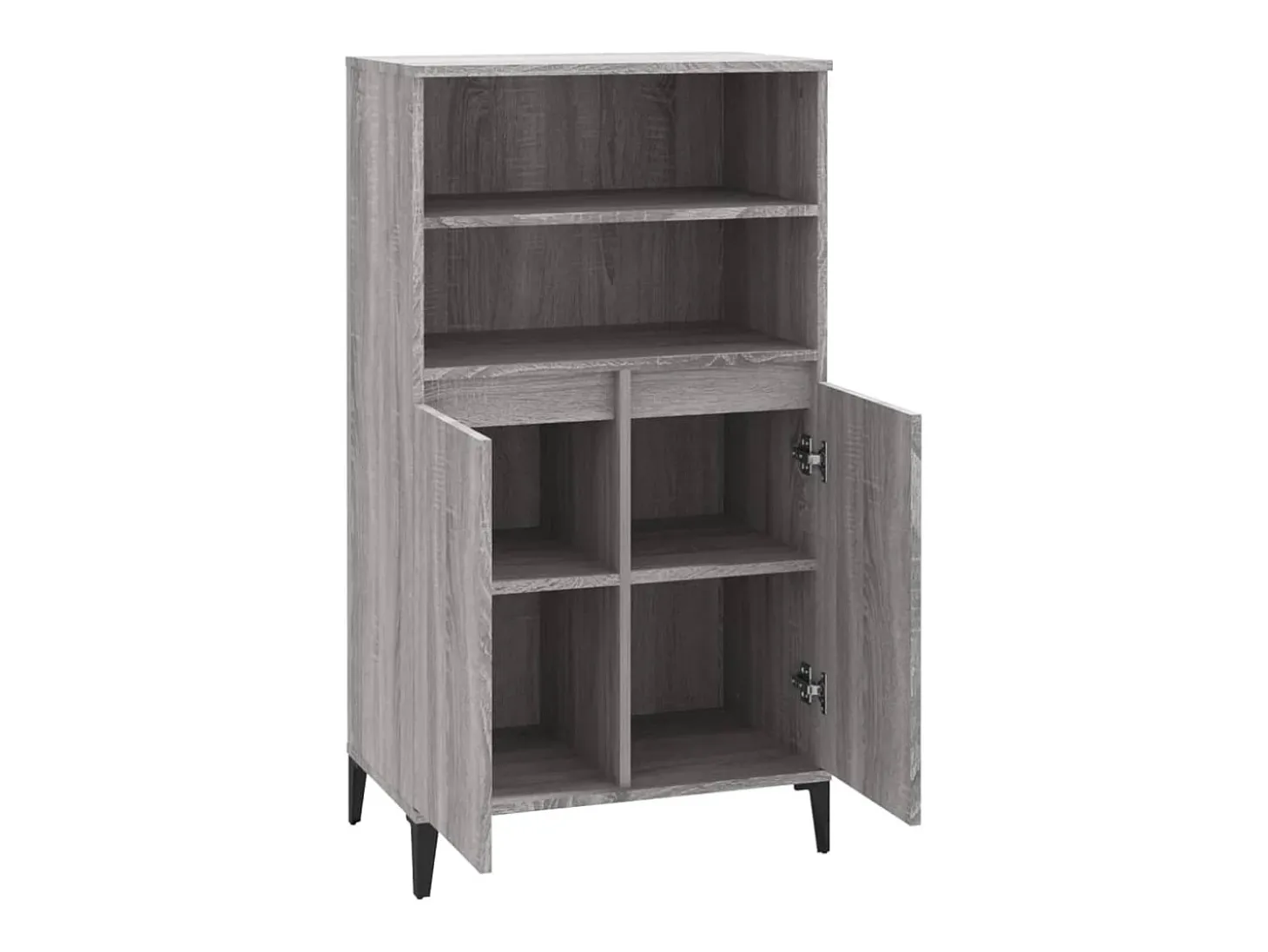 Aparador cómoda cómoda armario mueble organizador cocina salón salón alto Sonoma 60 x 36 x 110 cm madera contrachapada gris 02_0035383