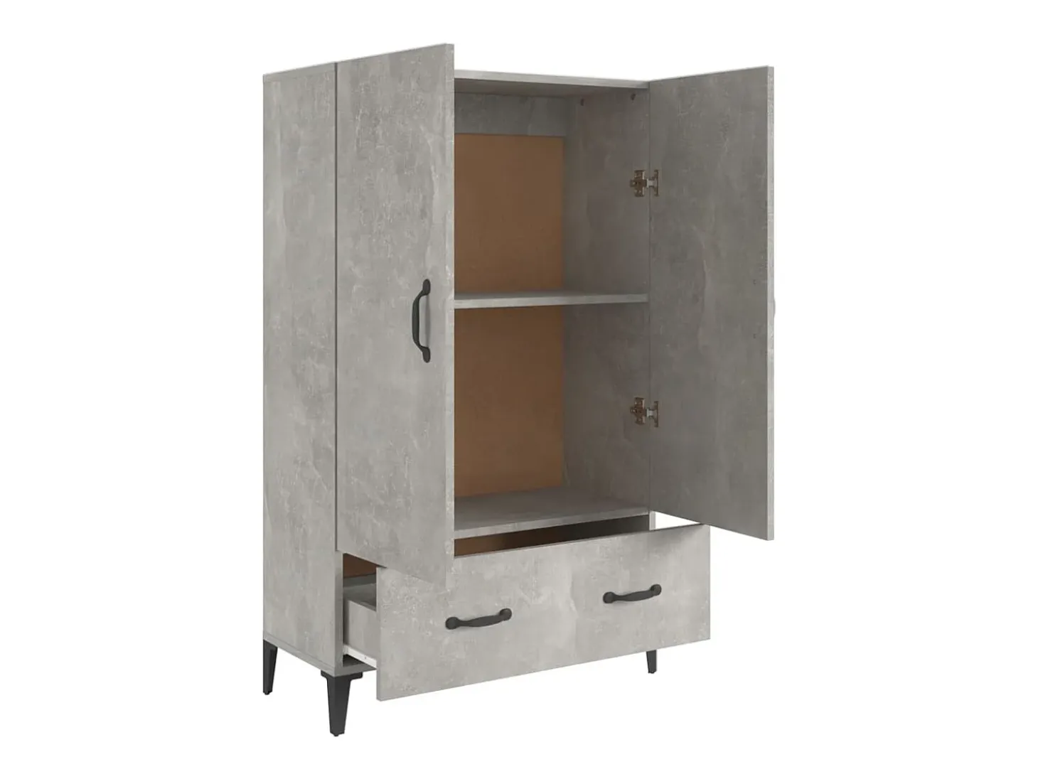 Aparador cómoda cómoda armario mueble organizador cocina salón salón alto 70 x 31 x 115 cm madera contrachapada gris 02_0034708