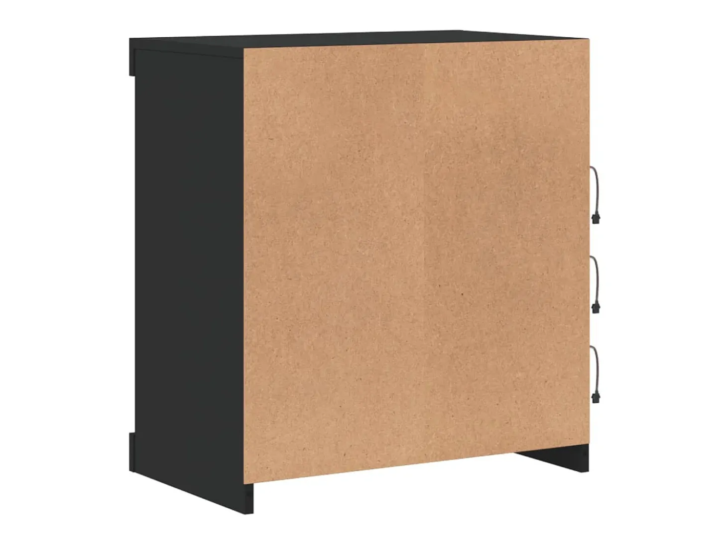 Aparador cómoda cómoda armario mueble organizador cocina salón salón con luces LED 60,5 x 37 x 67 cm negro 02_0030041