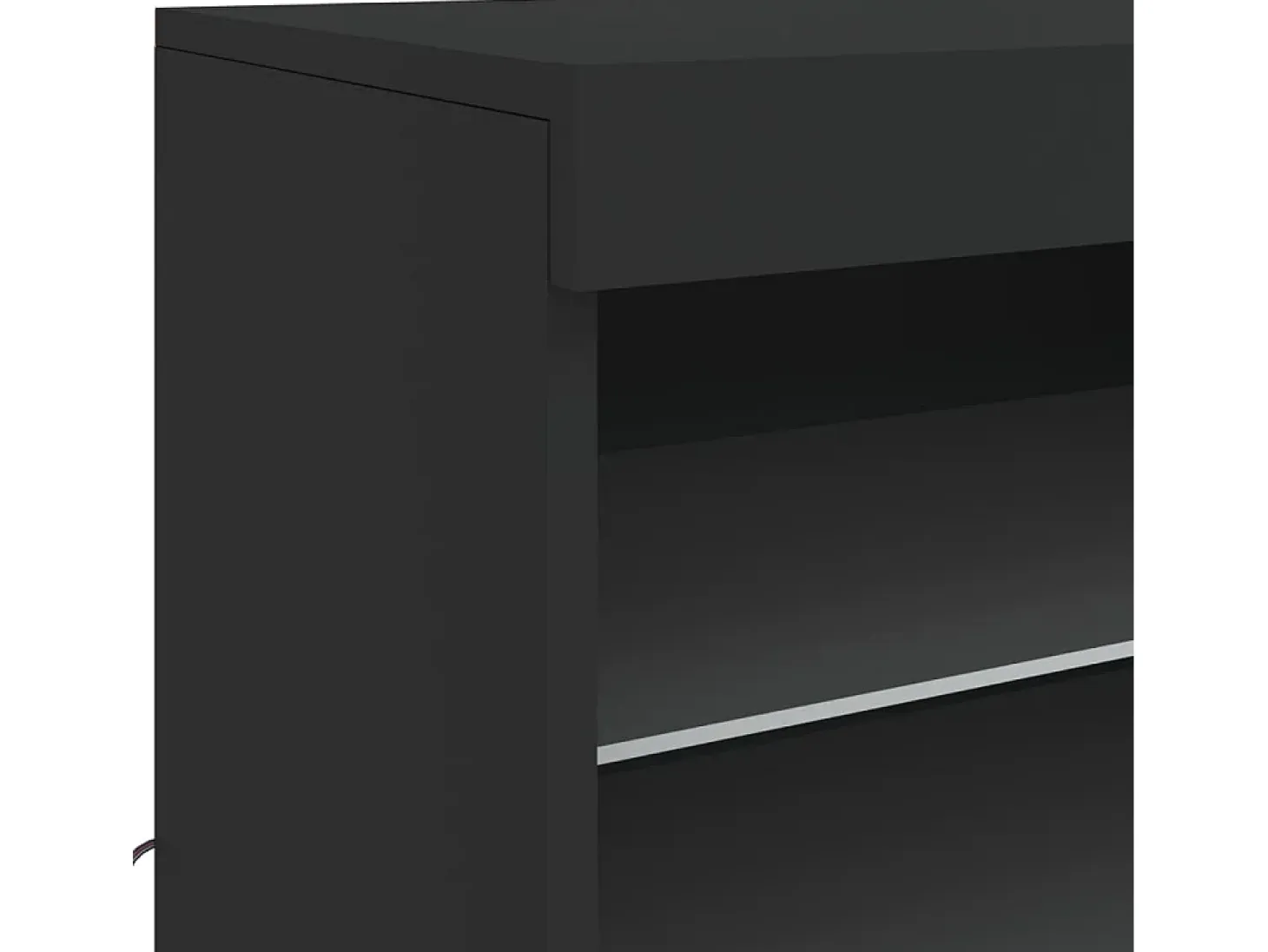 Aparador cómoda cómoda armario mueble organizador cocina salón salón con luces LED 60,5 x 37 x 67 cm negro 02_0030041